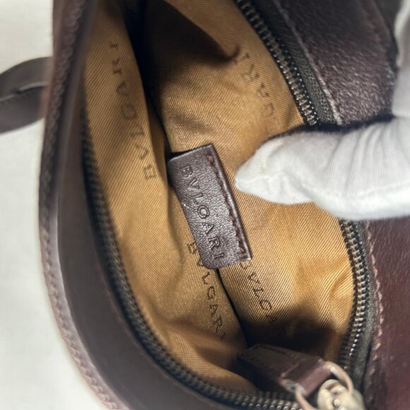 💎✨Beautiful✨💎Authentic BVLGARI Logo Mania Canvas Leather Crossbody Bag - Picture 11 of 16